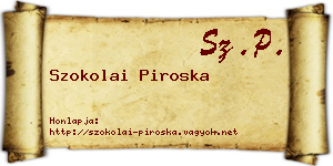 Szokolai Piroska névjegykártya