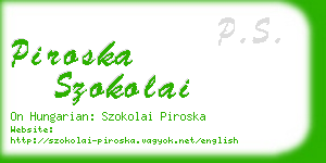 piroska szokolai business card